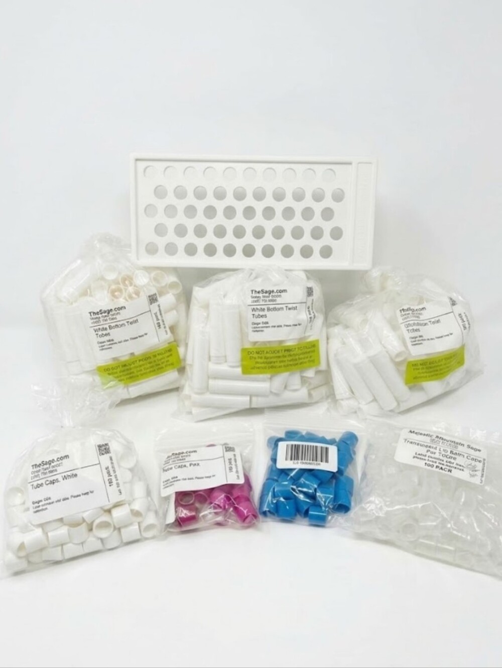 DIY Lip Balm Maker Bundle: 50-Cavity Tray & 200+ Tubes, Caps